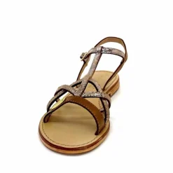 Vacances|Sandales<Les Tropéziennes par M.Belarbi Sandales Les Tropeziennes Hironela Cuir Miel Or Marron