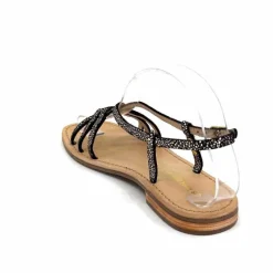 Vacances|Sandales<Les Tropéziennes par M.Belarbi Sandales Les Tropeziennes Hudon Cuir Or Noir