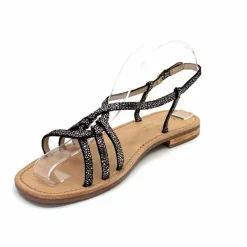 Vacances|Sandales<Les Tropéziennes par M.Belarbi Sandales Les Tropeziennes Hudon Cuir Or Noir