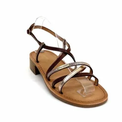 Vacances|Sandales<Les Tropéziennes par M.Belarbi Sandales Les Tropeziennes Harryna Cuir Or Marron