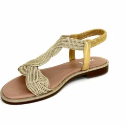 Vacances|Sandales<Ivoire0351a Sandales Plate Ivoire 1616223 Textile Platine Or