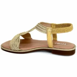 Vacances|Sandales<Ivoire0351a Sandales Plate Ivoire 1616223 Textile Platine Or
