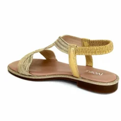 Vacances|Sandales<Ivoire0351a Sandales Plate Ivoire 1616223 Textile Platine Or