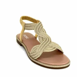 Vacances|Sandales<Ivoire0351a Sandales Plate Ivoire 1616223 Textile Platine Or