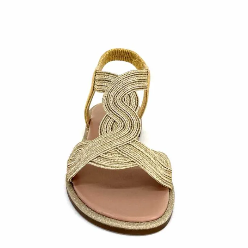 Vacances|Sandales<Ivoire0351a Sandales Plate Ivoire 1616223 Textile Platine Or