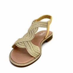 Vacances|Sandales<Ivoire0351a Sandales Plate Ivoire 1616223 Textile Platine Or