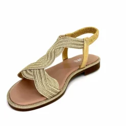 Vacances|Sandales<Ivoire0351a Sandales Plate Ivoire 1616223 Textile Platine Or