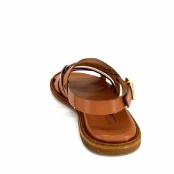 Vacances|Sandales<Triver Flight Sandales Plate 725.09 Cuir Marron