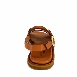 Vacances|Sandales<Triver Flight Sandales Plate 725.09 Cuir Marron