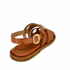 Vacances|Sandales<Triver Flight Sandales Plate 725.09 Cuir Marron