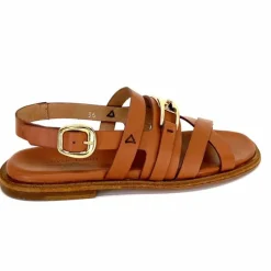 Vacances|Sandales<Triver Flight Sandales Plate 725.09 Cuir Marron