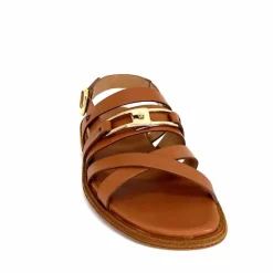 Vacances|Sandales<Triver Flight Sandales Plate 725.09 Cuir Marron