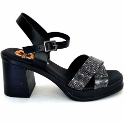 Vacances|Sandales<Porronet Sandales Plateforme à Talon Fi 2973 Cuir Strass Noir