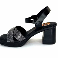 Vacances|Sandales<Porronet Sandales Plateforme à Talon Fi 2973 Cuir Strass Noir