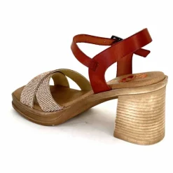 Vacances|Sandales<Porronet Sandales Plateforme à Talon Fi 2973 Cuir Strass Rose Rouille