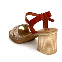 Vacances|Sandales<Porronet Sandales Plateforme à Talon Fi 2973 Cuir Strass Rose Rouille