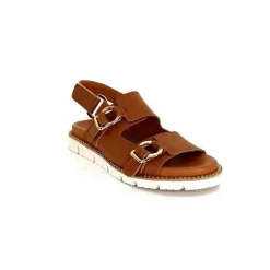 Vacances|Plateformes<Elue Par Nous Sandales Plateforme Radiation Cuir Marron