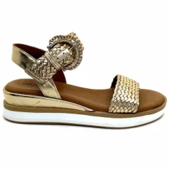 Vacances|Plateformes<Inuovo Sandales Platefme 113031 Cuir Tressé Or