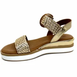 Vacances|Plateformes<Inuovo Sandales Platefme 113031 Cuir Tressé Or