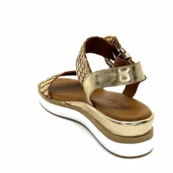 Vacances|Plateformes<Inuovo Sandales Platefme 113031 Cuir Tressé Or
