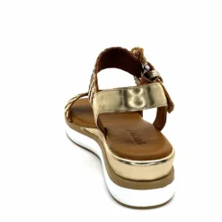 Vacances|Plateformes<Inuovo Sandales Platefme 113031 Cuir Tressé Or