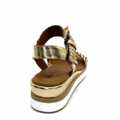 Vacances|Plateformes<Inuovo Sandales Platefme 113031 Cuir Tressé Or