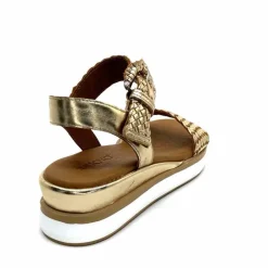 Vacances|Plateformes<Inuovo Sandales Platefme 113031 Cuir Tressé Or