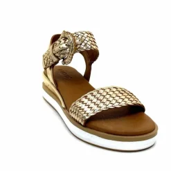 Vacances|Plateformes<Inuovo Sandales Platefme 113031 Cuir Tressé Or