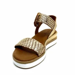 Vacances|Plateformes<Inuovo Sandales Platefme 113031 Cuir Tressé Or