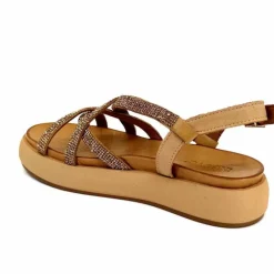 Vacances|Compensées & Plateformes<Inuovo Sandales Plateforme 96008 Cuir Scissors Marron