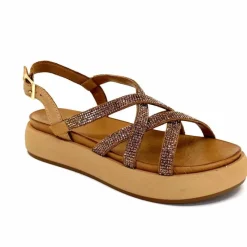 Vacances|Compensées & Plateformes<Inuovo Sandales Plateforme 96008 Cuir Scissors Marron