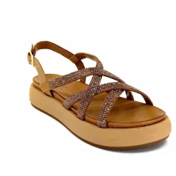 Vacances|Compensées & Plateformes<Inuovo Sandales Plateforme 96008 Cuir Scissors Marron