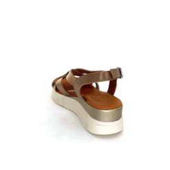 Vacances|Sandales<oh my sandals - innova footwear Sandales Plateforme Ivoire 5418 Cuir Vernis Blanc Or Beige
