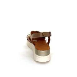 Vacances|Sandales<oh my sandals - innova footwear Sandales Plateforme Ivoire 5418 Cuir Vernis Blanc Or Beige