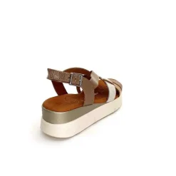 Vacances|Sandales<oh my sandals - innova footwear Sandales Plateforme Ivoire 5418 Cuir Vernis Blanc Or Beige