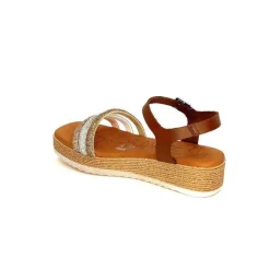 Vacances|Plateformes<oh my sandals - innova footwear Sandales Plateforme Ivoire 5434 Cuir Strass Beige Marron