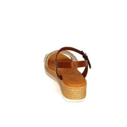 Vacances|Plateformes<oh my sandals - innova footwear Sandales Plateforme Ivoire 5434 Cuir Strass Beige Marron