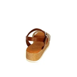 Vacances|Plateformes<oh my sandals - innova footwear Sandales Plateforme Ivoire 5434 Cuir Strass Beige Marron