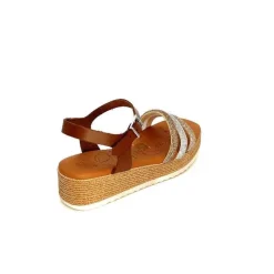 Vacances|Plateformes<oh my sandals - innova footwear Sandales Plateforme Ivoire 5434 Cuir Strass Beige Marron
