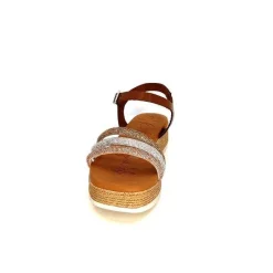 Vacances|Plateformes<oh my sandals - innova footwear Sandales Plateforme Ivoire 5434 Cuir Strass Beige Marron