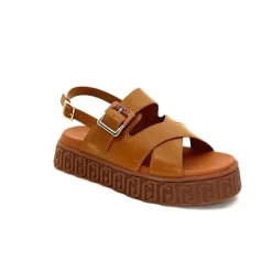 Vacances|Compensées & Plateformes<Liu.Jo Sandales Plateforme Liu Jo Ba4131 Cuir Marron