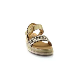 Compensées & Plateformes|Plateformes<MKD Sandales Plateforme Irmin Cuir Doré Beige Noir