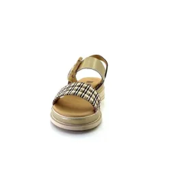 Compensées & Plateformes|Plateformes<MKD Sandales Plateforme Irmin Cuir Doré Beige Noir