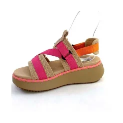 Vacances|Plateformes<Steve Madden Sandales Plateforme Decorum Textile Orange Beige Rose