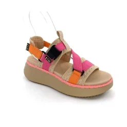 Vacances|Plateformes<Steve Madden Sandales Plateforme Decorum Textile Orange Beige Rose