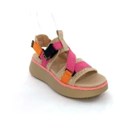 Vacances|Plateformes<Steve Madden Sandales Plateforme Decorum Textile Orange Beige Rose