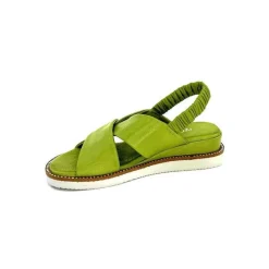 Vacances|Basic<Ivoire-354 Sandales Plateformes Ivoire 109124 Cuir Vert