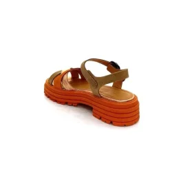 Vacances|Plateformes<Minka Sandales Plateformes Grafitti Daim Marron Orange