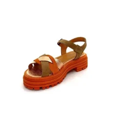 Vacances|Plateformes<Minka Sandales Plateformes Grafitti Daim Marron Orange