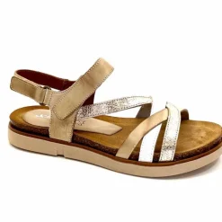 Vacances|Plateformes<Ivoire0576a Sandales Plateformes Xapatan 1633 Cuir Blanc Or Beige